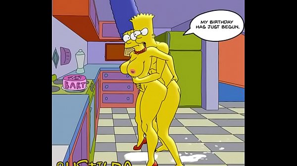 Bart querendo comer sua mae na cozinha